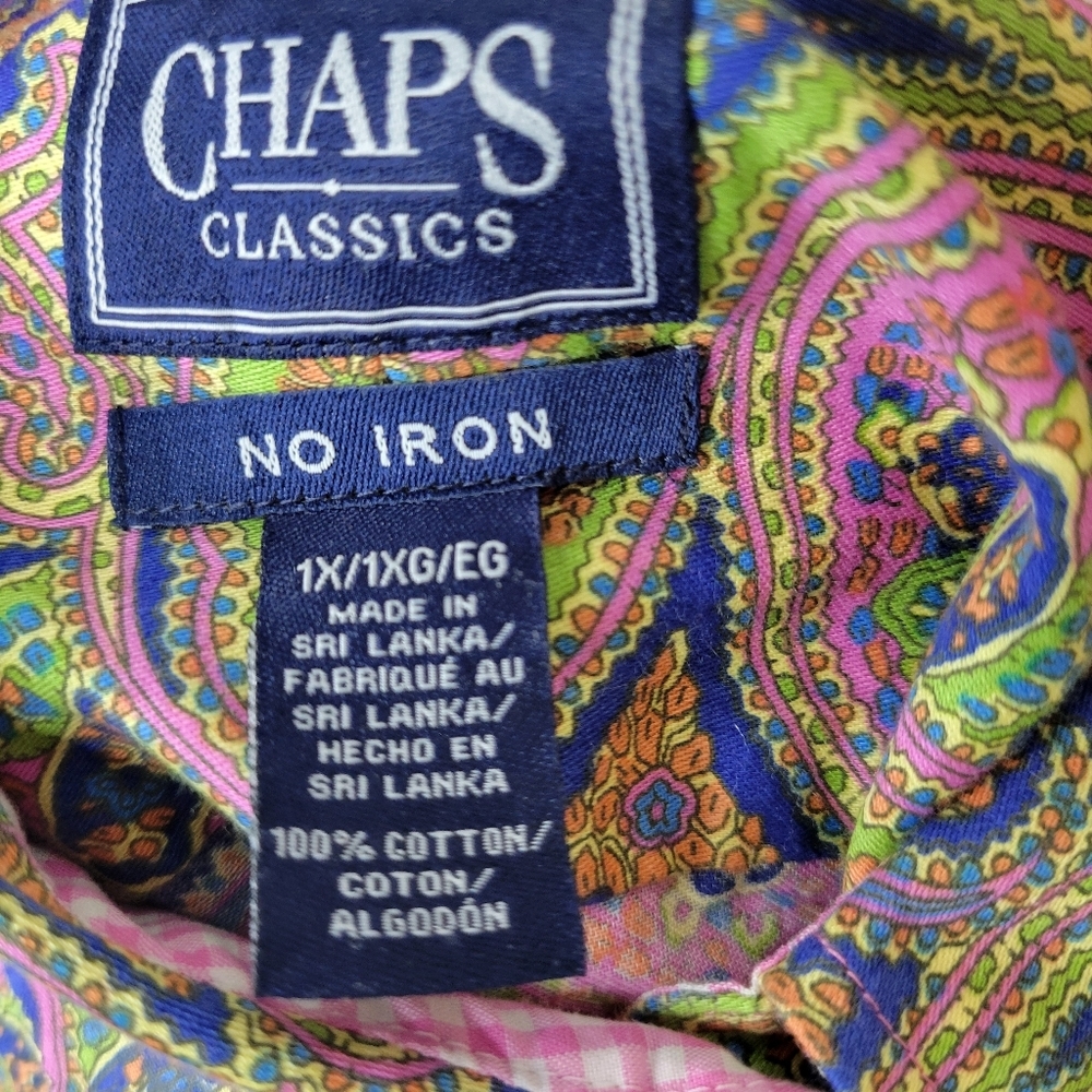Womans Chaps Classics Button front Long sleeve Shirt Cotton No Iron Size XL - Picture 7 of 9